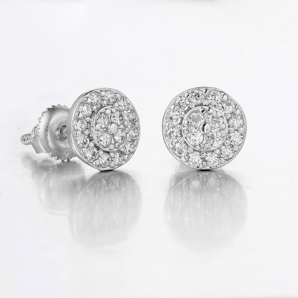 Unisex personality round full diamond earrings for men micro inlaid zircon thread earrings independent station hot hip hop earrings_ipsvogv.com