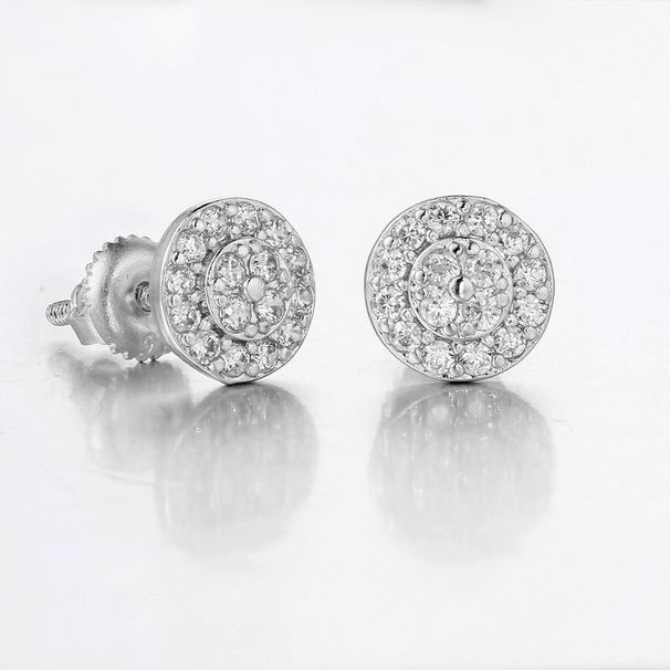 Unisex personality round full diamond earrings for men micro inlaid zircon thread earrings independent station hot hip hop earrings_ipsvogv.com