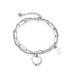 Women's Jewelry Fashion Niche Design Cold Style Personality Double Layer Temperament Versatile Peach Heart Pearl Stainless Steel Bracelet_ipsvogv.com