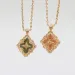 Italy Brand Designer Clover Pendant Necklaces for Women Retro Vintage Gold Enamel Choker Necklace Double Side Party_ipsvogv.com