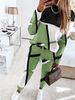 Autumn and winter new women's fashion color matching printed long-sleeved casual women's suit_ipsvogv.com