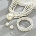 Fashionable multi-layer pearl necklace bracelet, niche design, collarbone chain, elegant temperament, new accessory set_ipsvogv.com