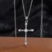 999 Sterling Silver Retro Cross Necklace For Women Fashionable And Versatile INS Long Sweater Chain Necklace_ipsvogv.com
