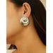 Ins Trend New Gold Brass Threaded Hoop Round Niche Light Luxury High-end Women's Earrings_ipsvogv.com
