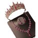Crown headdress necklace earrings champagne rose red rhinestone birthday crown hair accessories bride wedding dress three piece suit_ipsvogv.com
