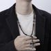 Hot Selling Natural Stone Black Gallstone Yellow Tiger Eye Iron Stone Cross Religious Men's Necklace Men's Hip Hop Necklace_ipsvogv.com
