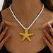 New summer resort style starfish simple twine niche design Fried Dough Twists chain versatile necklace_ipsvogv.com