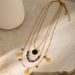 Double Layer Obsidian Natural Stone Water Drop Pendant Necklace Fashionable And Versatile Gold Plated Clavicle Chain Stainless Steel Necklace_ipsvogv.com