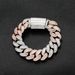 Unisex Hip Hop Bracelet 20mmT Square Diamond Mixed Inlaid Cuban Chain Two Color Rose Gold Men's Personality Trend Hip Hop_ipsvogv.com