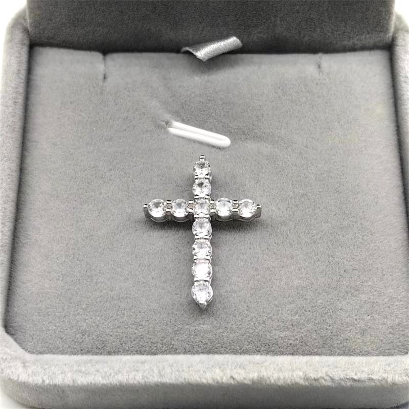 S Pure Silver Diamond Cross Necklace, Ma Siwei Internet Celebrity Same Style Male And Female Pendant_ipsvogv.com