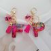 New Red English Letter Love Crystal Drip Glue Glitter Resin Bee Keychain Pendant_ipsvogv.com