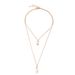 Fashionable And Minimalist Gold Shell With Micro Diamond Inlay Double-layer Necklace Jewelry_ipsvogv.com
