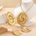 Simple Three-Dimensional Exaggerated Earrings Necklace Bracelet Set Women's Fashion Versatile Personality Jewelry_ipsvogv.com