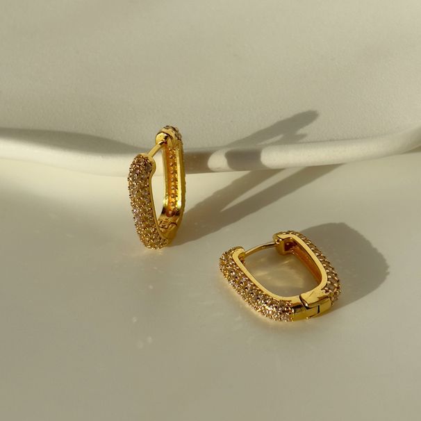 Women’s Jewelry Set Fashion Fashionable Niche INS Retro High Color Full Diamond Zircon Square Earrings_ipsvogv.com