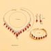 Wedding Banquet Bridal Necklace Earrings Bracelet Fashion High-end Crystal Red White Three-piece Set_ipsvogv.com