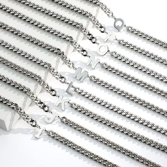 hot selling stainless steel Cuban chain 26 letter necklace hip hop trend men's personality fashion jewelry_ipsvogv.com