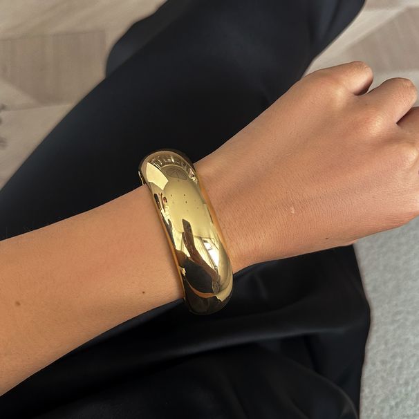 Punk Wide Women's Heavy Design Ring Exaggerated Thread Twist E Bracelet_ipsvogv.com