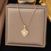 Shield Shaped Octagonal Star Pentagram Pendant Necklace, Women's Gold-plated Fashionable Versatile Collarbone Chain_ipsvogv.com