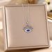 Demon Evil Eye Necklace Women's Copper Plated Real Gold Zircon Pendant Fashion Titanium Steel Lock Chain Jewelry_ipsvogv.com