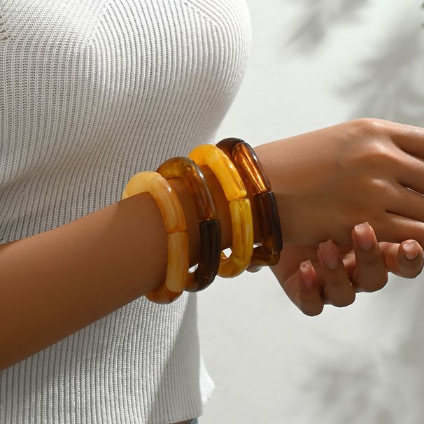 Geometric Fashion OL Bracelet Set Female Personality Resin Acrylic Multi Layer Design Bracelet High Grade Transparent Bracelet_ipsvogv.com