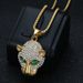 New Hip-Hop Stainless Steel Inlaid Green And Red Eye Leopard Head Pendant Trendy Brand Jewelry Unisex Necklace_ipsvogv.com