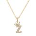 New Fashion Zircon Crown English Letter Pendant Simple Fashion Ladies Necklace Necklace_ipsvogv.com