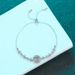 S Sterling Silver Round Wrap Women's Classic Bubble Plating PT950 Gold One Carat Moissanite Bracelet Straight_ipsvogv.com