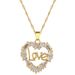 】 Love 【 LOVE Light Luxury Temperament Gorgeous Full Diamond Necklace Women's Versatile Clavicle Titanium Steel Chain 【 】_ipsvogv.com