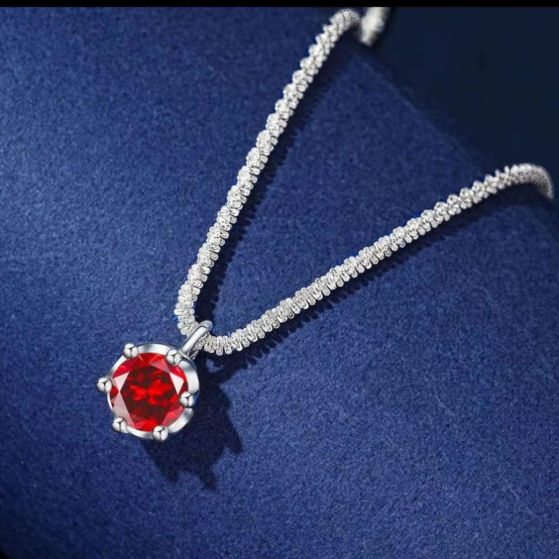 Women's Jewelry Silver Moissanite Necklace Starry And Sparkling Light Luxury Fashion Colorful Moissanite Necklace_ipsvogv.com