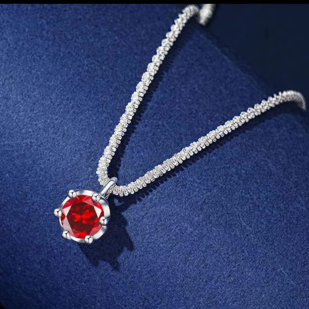 Women's Jewelry Silver Moissanite Necklace Starry And Sparkling Light Luxury Fashion Colorful Moissanite Necklace_ipsvogv.com