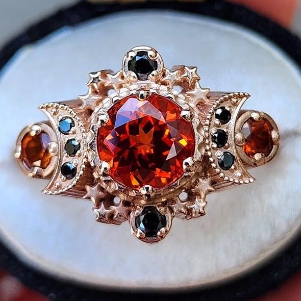 Sanjie Luxury Simple Dazzling Inlaid Zircon Color Diamond Ring Women's Jewelry_ipsvogv.com