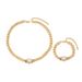 Hip Hop Jewelry Set For Women - Diamond Heart Pendant Necklace & Bracelet, Chunky Gold/Silver Clavicle Chain, Streetwear Accessories_ipsvogv.com