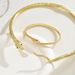 Minimalist women's necklace bracelet set with personalized snake and diamond inlay design, alloy collar jewelry_ipsvogv.com
