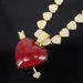 Unisex Alloy Full Diamond Jewelry Cupid's Arrow Red Heart Pendant Retro Personality Hip Hop Love Cuban Chain_ipsvogv.com