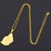 African Gold glossy Mauritius map necklace men's and women's geometric stainless steel couple necklace trendy jewelry_ipsvogv.com