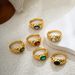 Unisex Personalized Fashion All Match Ring Inlaid White And Green Ring Retro Multi Color Zircon Ring_ipsvogv.com
