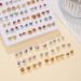 50 Pairs Of Korean Style Small Geometric Earrings Simple Set Plastic Earrings For Women With Diamond Small Earrings_ipsvogv.com