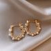Gold white pearl ear buckle niche design light luxury high-grade sense of temperament earrings explosive autumn-winter vegetarian ring earrings girl_ipsvogv.com