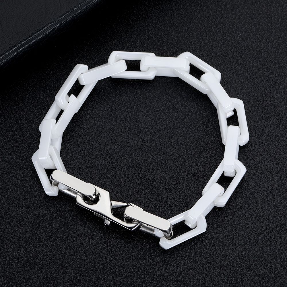 Men's Jewelry Hip Hop Ceramic Cuban Bracelet Jewelry Couple Niche INS Style High End Bamboo Bracelet Jewelry_ipsvogv.com
