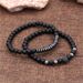 Jewelry Black Matte Copper Inlaid Zirconium Diamond Ball Flying Saucer Long Bracelet Bracelet Set Wholesale Men's Braided Bracelet_ipsvogv.com