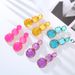 New Cool Style Geometric Polygonal Resin Transparent Simple Personalized ZA Candy Color Earrings_ipsvogv.com