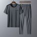 Men's Clothing Middle aged and elderly sports suits men's summer casual suits men's dad's summer short sleeved trousers factory direct sales_ipsvogv.com