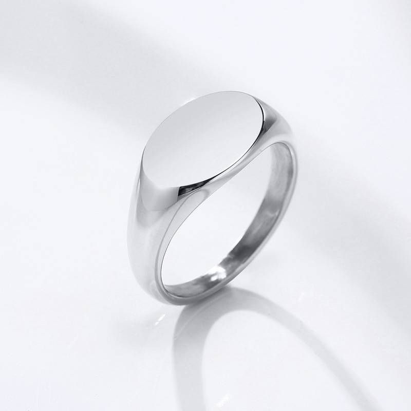 Men's Jewelry Cold Style Stainless Steel Oval Ring Gold Female Ring Stacking RC 471_ipsvogv.com