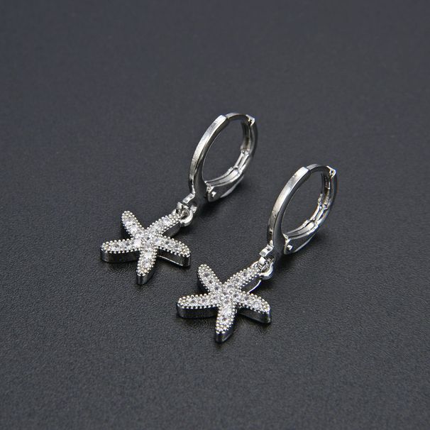 Women’s Jewelry Set Fashion New Fashion Earrings Super Flash Trend Earrings Inlaid With Diamond Zircon CZ Starfish Temperament Female Jewelry_ipsvogv.com