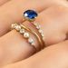 Sanjie Ins Wind Internet Red Gold Three Piece Simple Fashion Inlaid Blue Zircon Set Ring For Women_ipsvogv.com