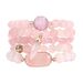 Rose Crystal Natural Stone Bracelet Bracelet Set Elastic Beads Adjustable_ipsvogv.com