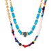 Ins Style Mixed With Natural Stone Design, Freshwater Pearl Titanium Steel Necklace, Round Bead Chain, Versatile_ipsvogv.com