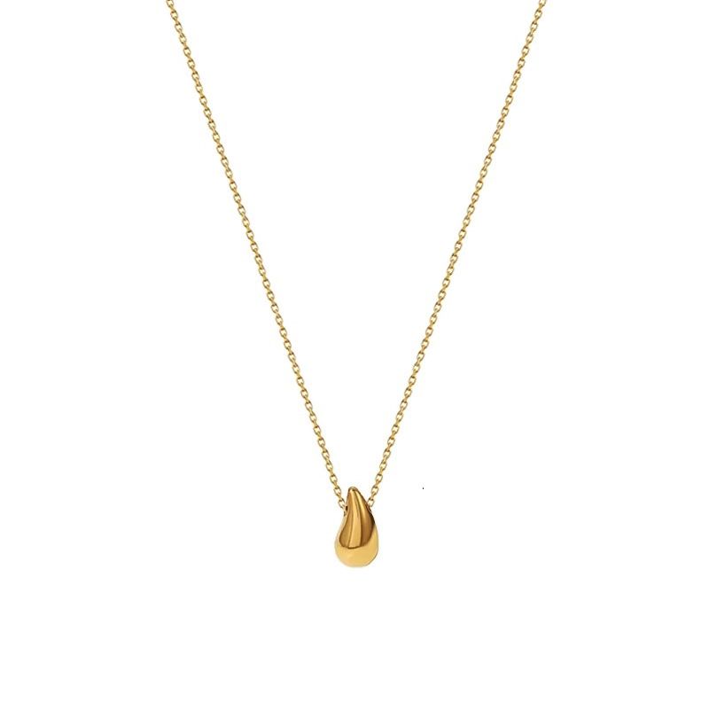 Women's Jewelry Retro Metal Crescent Water Drop Pendant Necklace Light Luxury High End Design Versatile Clavicle Necklace_ipsvogv.com