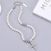 Simple Fashion Pendant Cross Pendant Inlaid With Diamonds Without Fading Titanium Steel Necklace Female Personality Pearl Jewelry Summer_ipsvogv.com