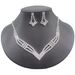 BRILLIANT CLAW - Full Diamond Wedding Jewelry Set (Claw Chain Necklace & Earrings, Luxury)_ipsvogv.com